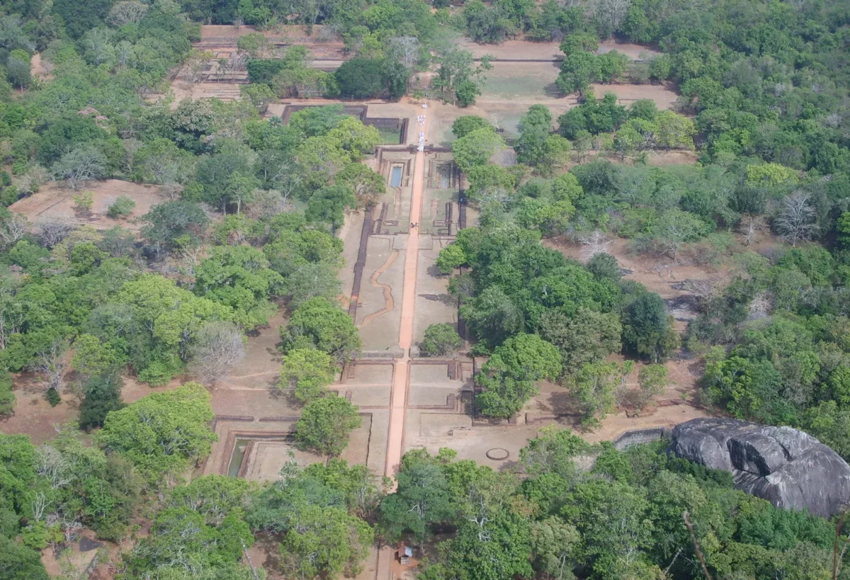 Formal water gardens at the base of Sigiriya Rock