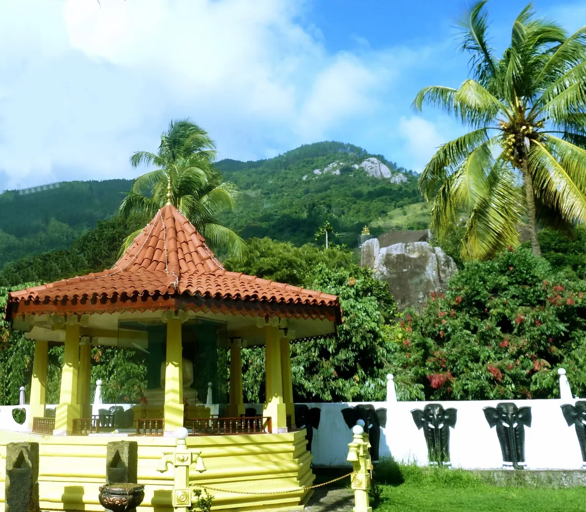 Historic temple architecture in Sri Lanka